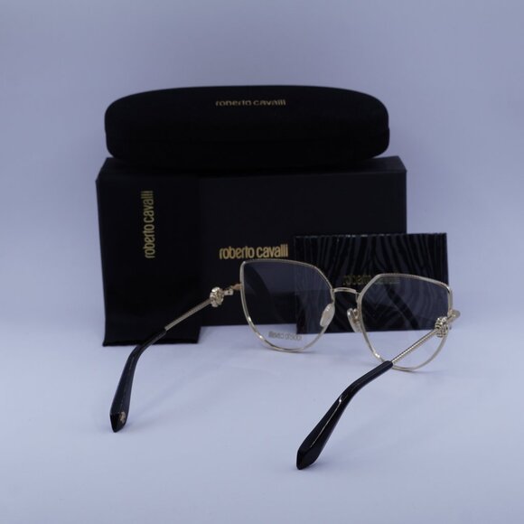 Roberto Cavalli VRC048 0300 Cat Eye Eyeglasses – Shiny Rose Gold 56mm - Picture 3 of 10